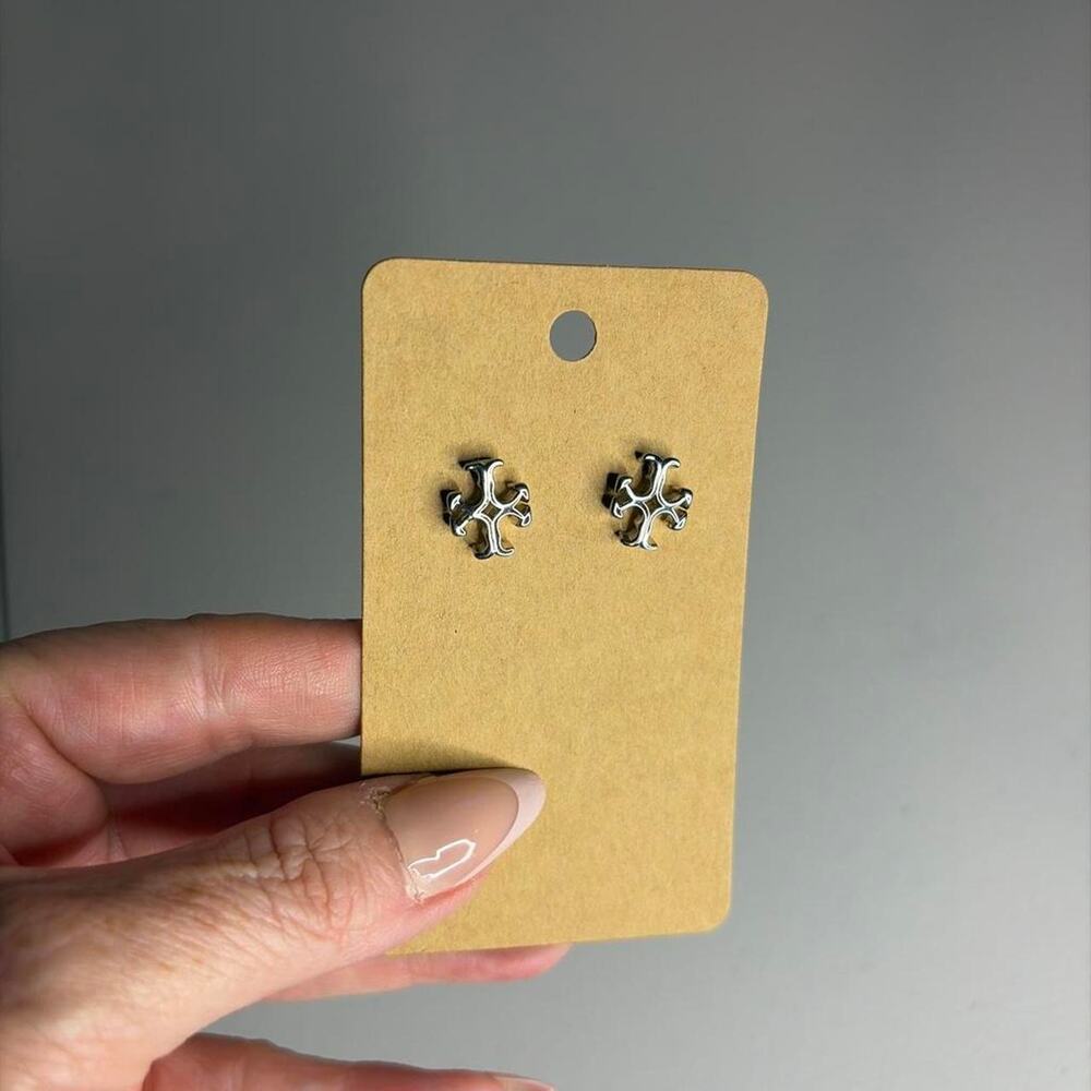 Cross logo silver earrings crosslogo